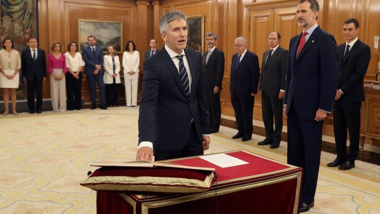 Fernando Grande-Marlaska na tomada de posse como ministro do Interior