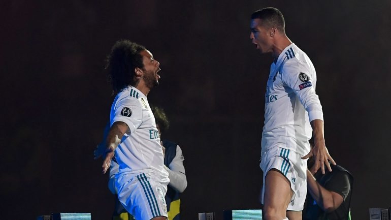 Marcelo e Cristiano Ronaldo conquistaram juntos quatro Ligas dos Campeões no Real Madrid
