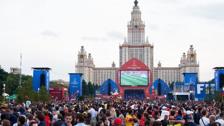 Fan Fest é um ponto de encontro não muito longe do Luzhniki Stadium para todos os fãs que estão em Moscovo para o Mundial