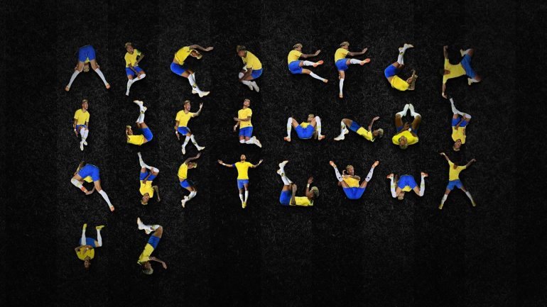 É possível recriar as 26 letras do alfabeto com as quedas de Neymar durante o Mundial