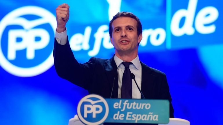 Pablo Casado sucedeu a Mariano Rajoy na liderança do PP