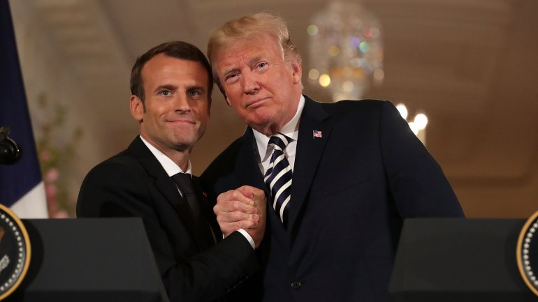 O desacordo entre Emmanuel Macron e Donald Trump começou no sábado, na antecâmara das comemorações do centenário do armistício