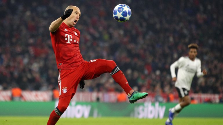 Arjen Robben foi crucial para a vitória do Bayern Munique frente ao Benfica