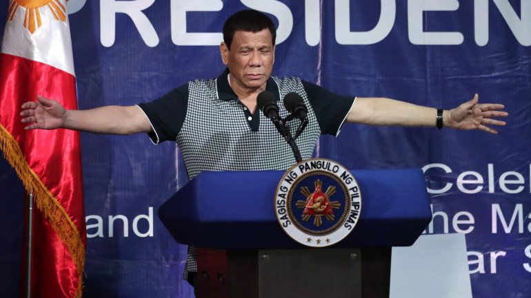 O atual presidente filipino Rodrigo Duterte.
