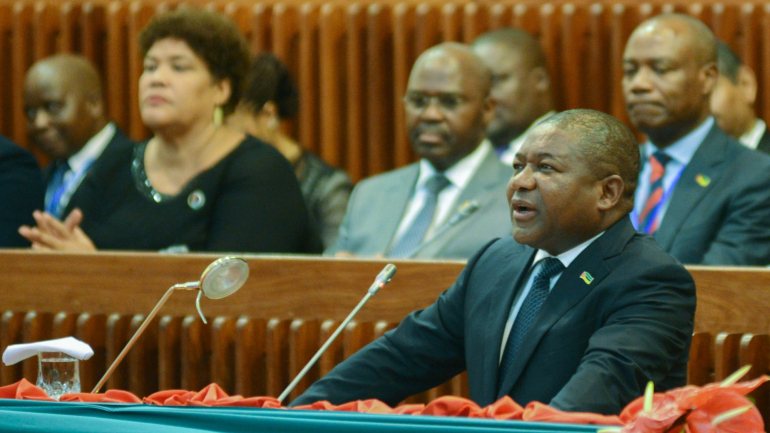 O Presidente de Moçambique, Filipe Nyusi.