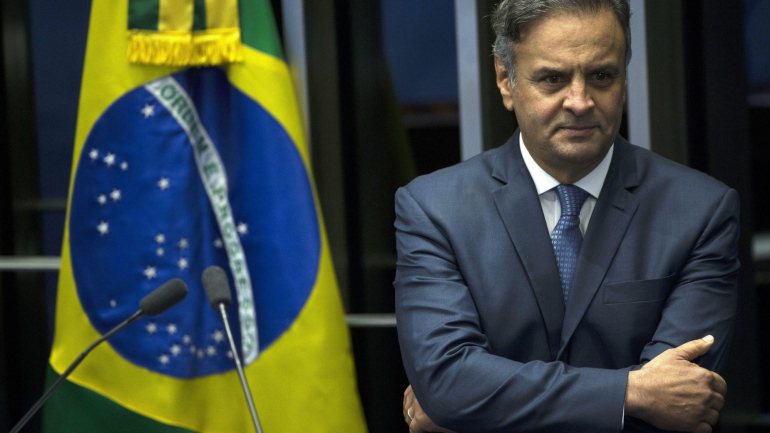 O senador brasileiro Aécio Neves, acusado de ter recebido subornos da JBS