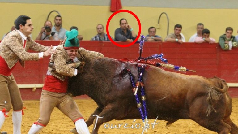 Imagens do site Toureiro.pt mostram António Peças na Arena de Évora durante a corrida de touros de 29 de outubro de 2017