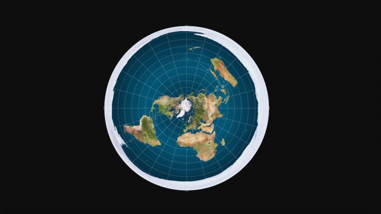 Os terraplanistas defendem que a Terra é um disco com um anel de gelo à volta