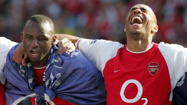 Vieira e Henry jogaram juntos no Arsenal entre 1999 e 2005, ganhando dois Campeonatos entre outros títulos