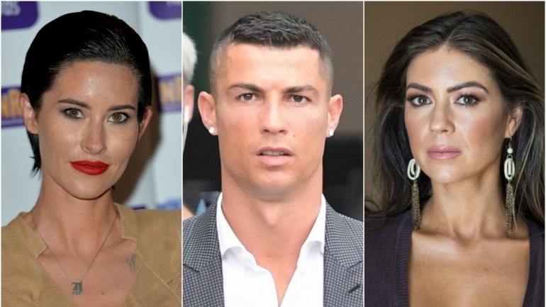 Jasmine Lennard (esq.) disse ter tido um relacionamento abusivo com Ronaldo (centro). Os advogados de Kathryn Mayorga (dir.) vão encontrar-se com ela
