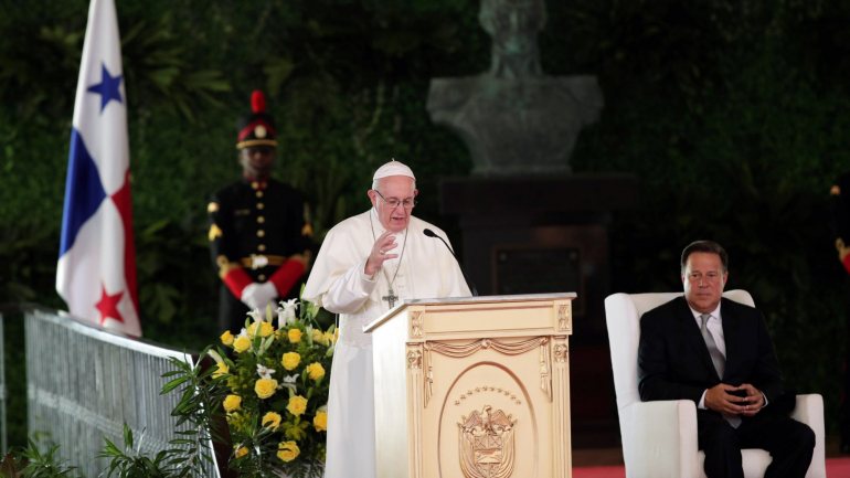 O Papa Francisco falou do Panamá onde participa no Dia Mundial da Juventude católica