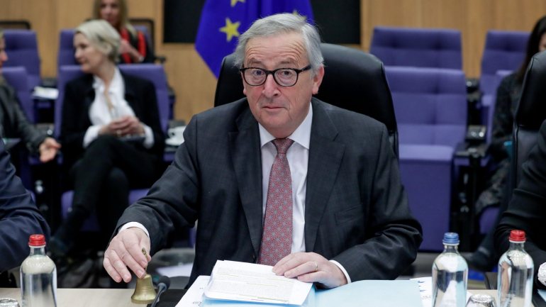 Jean-Claude Juncker, presidente da Comissão Europeia interveio no início do debate dedicado ao Brexit na mini-sessão plenária do Parlamento Europeu