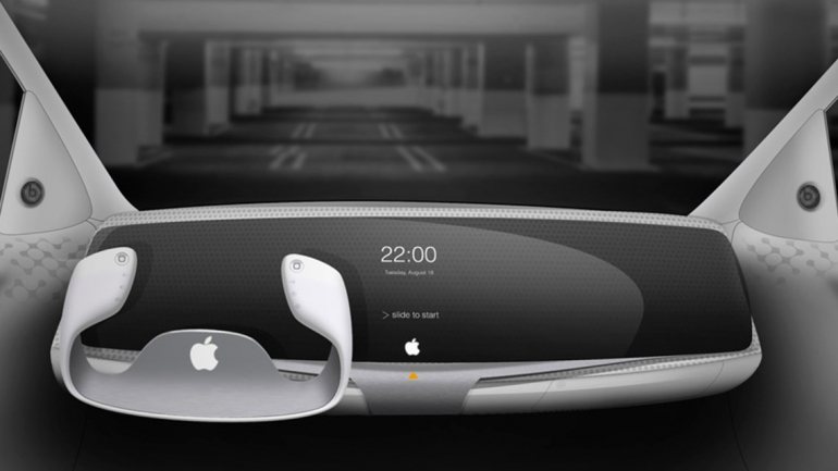 Uma imagem ficcionada para um possível conceito do carro da Apple, um projeto envolto em grande secretismo.