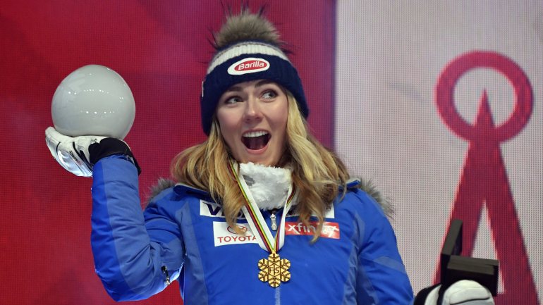 Mikaela Shiffron começou da melhor forma o Campeonato do Mundo de Esqui Alpino, em Are, na Suécia