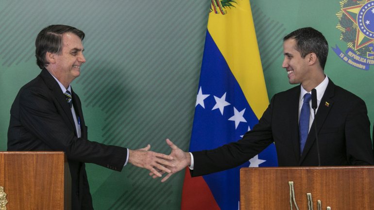 Jair Bolsonaro e Juan Guaidó estiveram reunidos esta quinta-feira, em Brasília