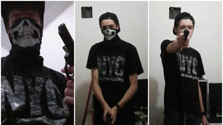Guilherme Taucci Monteiro, de 17 anos, foi um dos atiradores. Um pouco antes do ataque, publicou várias fotografias com uma arma e uma máscara de caveira no Facebook