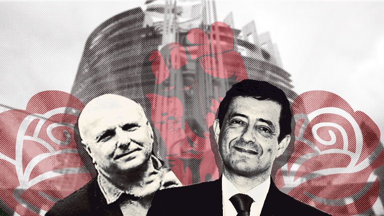 José Alberto Alves Pereira (à esquerda), funcionário da Delegação do PS suspeito de desvio de fundos, e Carlos Zorrinho (à direita), líder da bancada do PS no Parlamento Europeu.