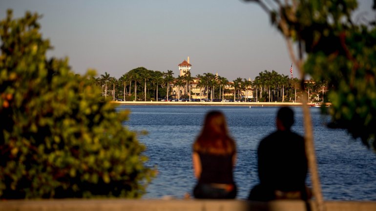 O resort de Mar-a-Lago, na Florida, é onde o presidente Trump passa a maioria dos seus fins-de-semana