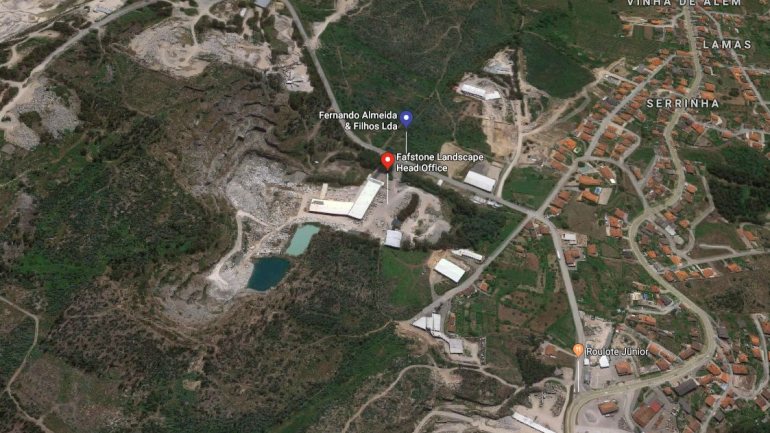 A pedreira onde ocorreu a explosão no Google Maps. Ainda não se sabe a causa