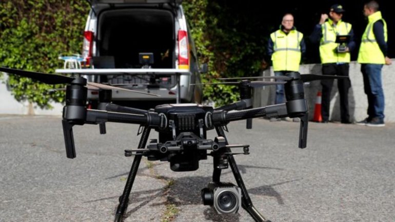 Um dos drones que já foi utilizado durante a Páscoa pelas autoridades espanholas (EFE)