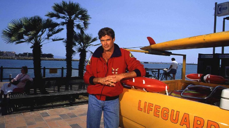 David Hasselhoff em 1993, em Marina Del Rey © Paul Harris/Getty Images