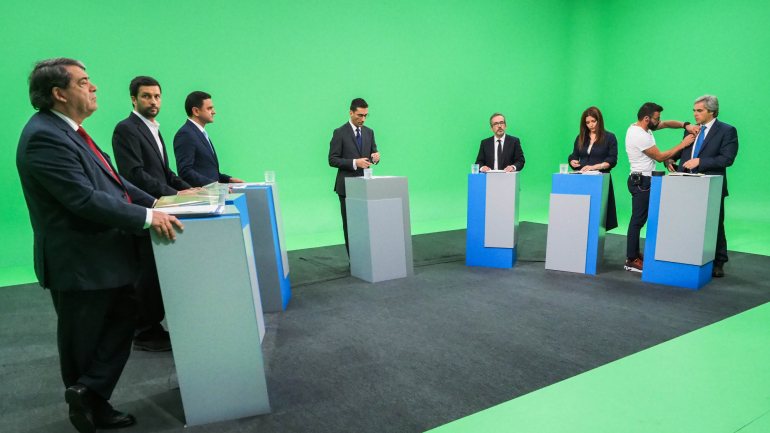 Imagem de um dos debates entre os candidatos às Eleições Europeias, em maio de 2019.