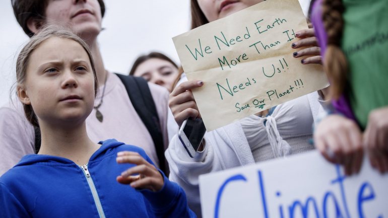 Greta Thunberg agradeceu aos alunos que decidiram fazer greve às aulas para exigir ações contra a crise climática em Washington