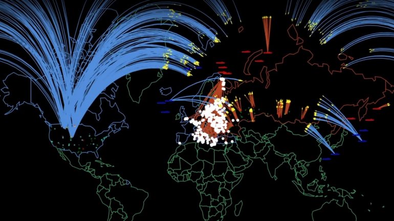 Simulação visual foi feita com recurso à análise do número real de armas nucleares que as duas nações dispõem atualmente, bem como planos e alvos.