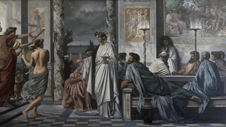 O Banquete ou O Symposium de Platão, pintado Anselm Feuerbach, século XIX (Imagem: Wikipédia)