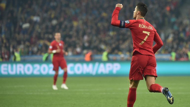 Ronaldo marcou no Olímpico de Kiev, onde ganhou a Champions pelo Real em 2018, mas não evitou derrota de Portugal