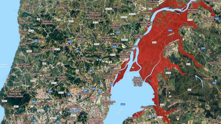 A zona do Vale do Tejo será uma das mais afetadas pela subida do nível do mar