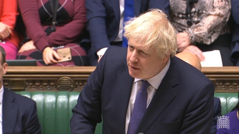 Boris Johnson na apresentação do seu acordo para o Brexit esta sexta-feira
