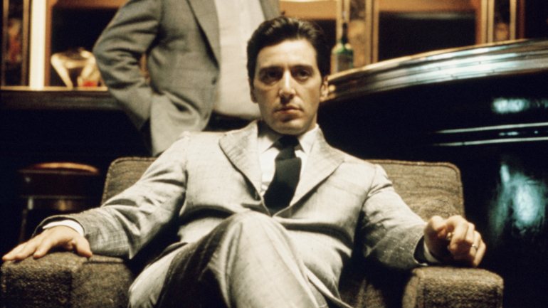 Al Pacino durante as gravações do filme 'O Padrinho', de 1972, para o qual recebeu uma nomeação para Óscar de Melhor Ator Secundário