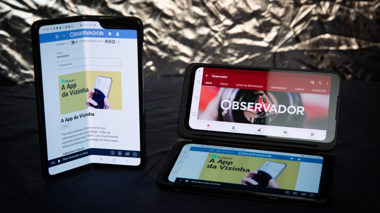 O Samsung Galaxy Fold e o LG G8xThinQ (que é vendido com a capa Dual-Screen) estão os dois disponíveis em Portugal