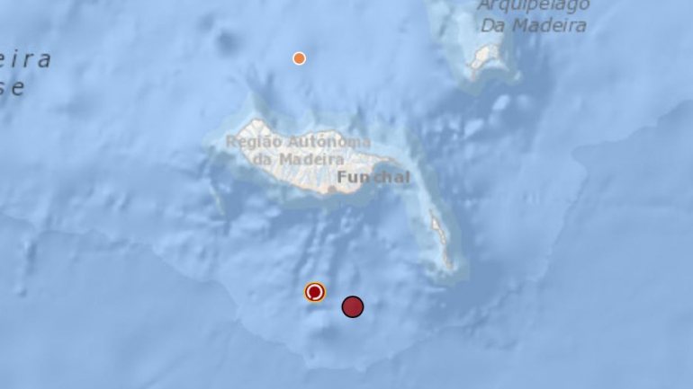 Um esquema da localização do sismo disponibilizado pelo IPMA