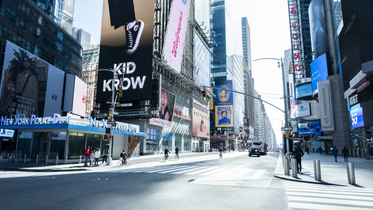 Times Square praticamente deserta: uma imagem pouco vista
