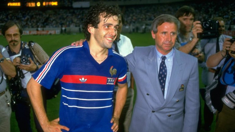 O antigo treinador com Michel Platini, estrela da seleção francesa que conquistou o Euro 84