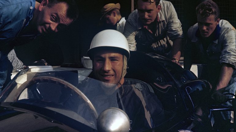 Stirling Moss em maio de 1959, durante o Grande Prémio da Holanda