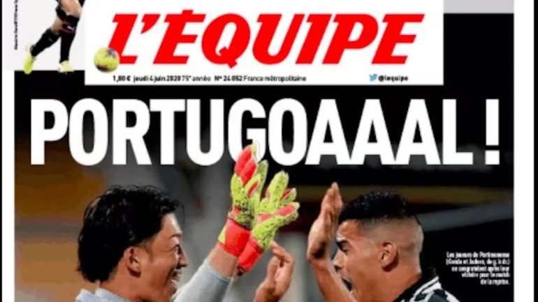 Gonda e Jadson, os dois jogadores algarvios que aparecem na capa do jornal desportivo francês