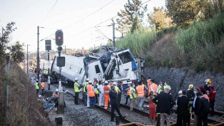 Imagem do comboio envolvido no acidente de sexta-feira, em Soure