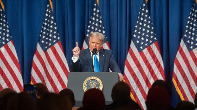 Donald Trump discursou esta segunda-feira na convenção do Partido Republicano