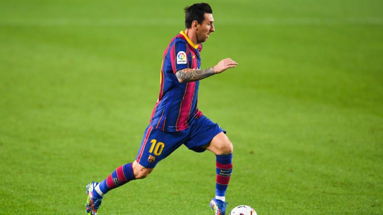 Messi já em ação no primeiro jogo do Barcelona esta temporada, frente ao Villarreal