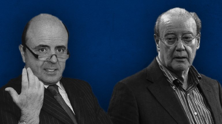 Lalanda e Castro (à esquerda) investiu cerca de dois milhões de euros na aquisição de uma parte do passe de um jogador do Futebol Clube do Porto liderado por Jorge Nuno Pinto da Costa (à direita)