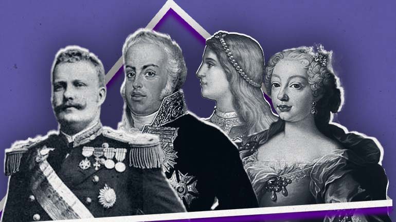 D. Carlos, D. João VI, Inês de Castro e Mariana de Bourbon são os nomes que norteiam estes quatro títulos
