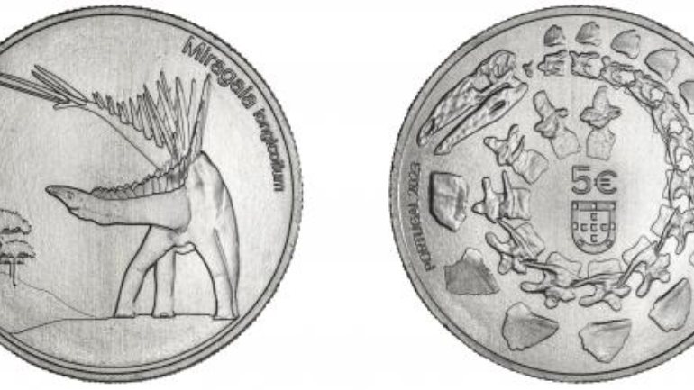A moeda faz parte da série &quot;Dinossauros de Portugal”