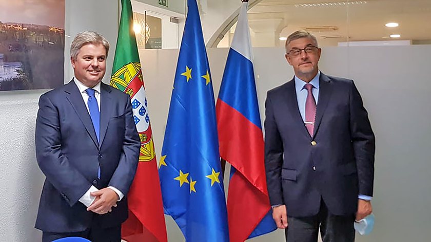 Bruno Valverde Cota com o embaixador russo em Portugal, Mikhail Kamynin