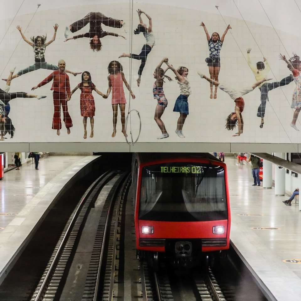 Reabriu hoje o átrio norte da estação de metro do Areeiro em Lisboa, após 12 anos do inicio das obras. 28 de agosto de 2020. TIAGO PETINGA/LUSA
