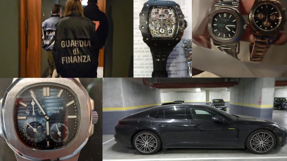 Além dos rolex e Lamborghini, as autoridades também apreenderam um Porsche, um Audi Q8, ouro, jóias e criptomoedas