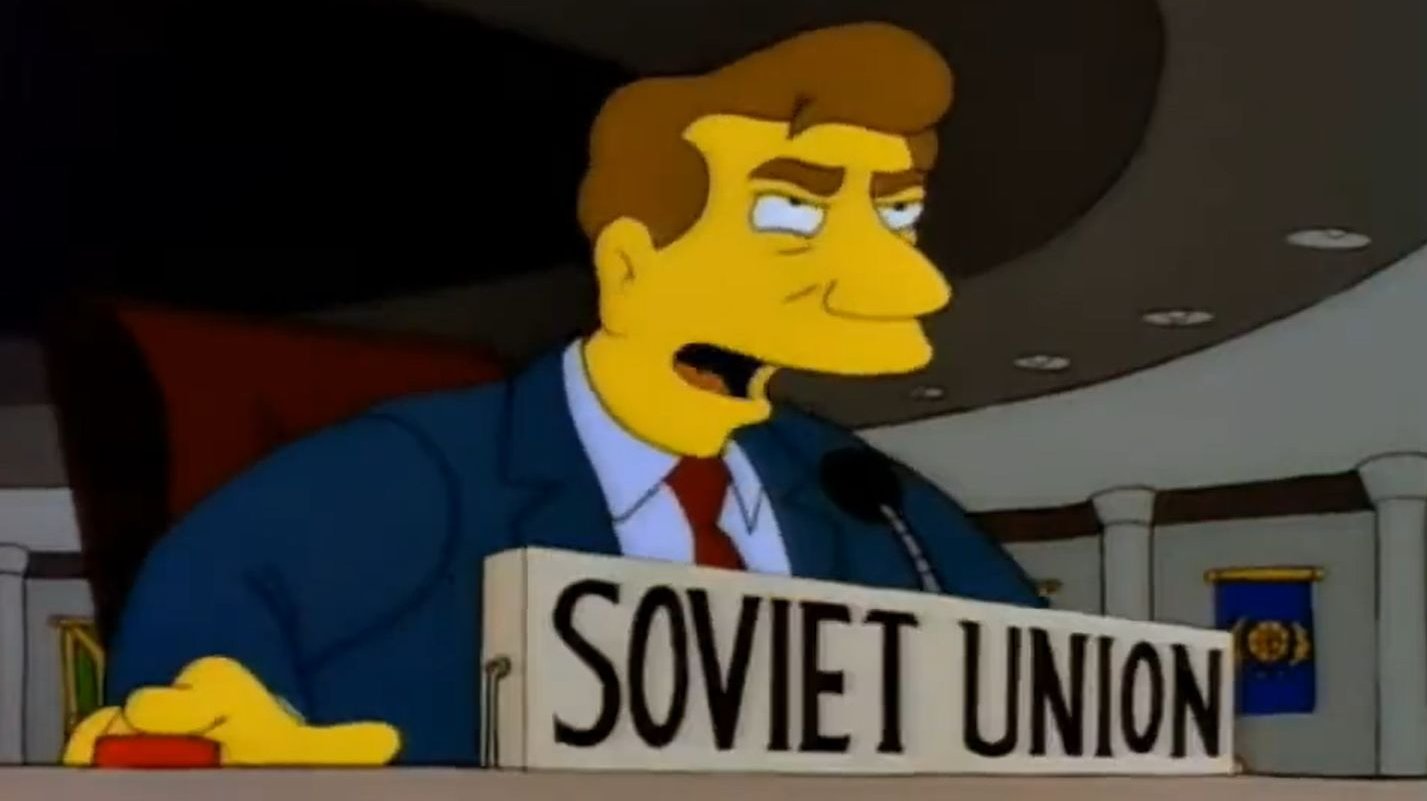 Episódio dos Simpsons de 1998 que previa um retorno da União Soviética