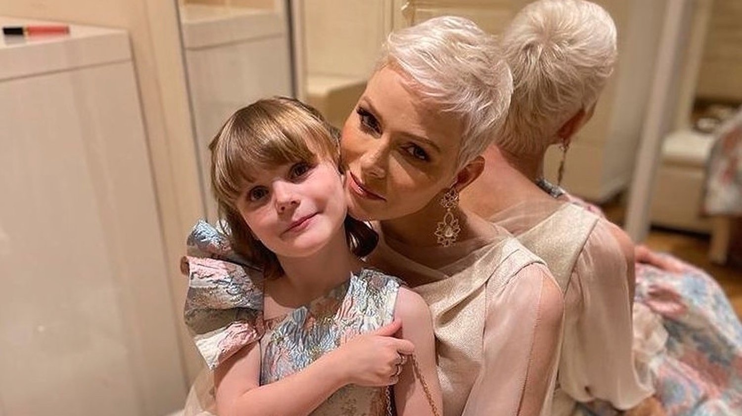 Charlene from Monaco and her daughter dress up and get together to present fashion awards